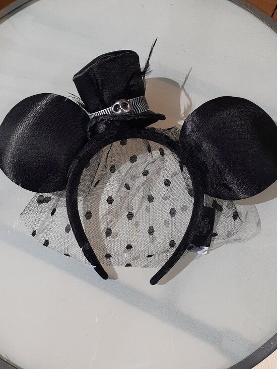 Disney Parks Jack Skellington Tophat veil Sally Bow Bride Groom Mickey Ears EUC main image 9
